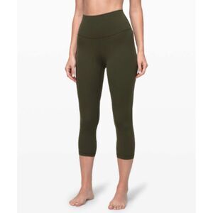 Lululemon Align Hi-Rise Crop Leggings Women's  in Olive Green, Nulu, Sz 6